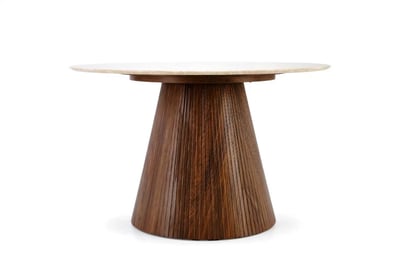 Stôl okragly Solvori 120 cm - Travertín / Orech Stôl okragly Solvori 120 cm - Travertín / Orech