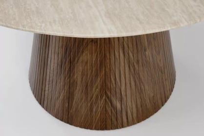 Okrúhly stôl Solvori 120 cm - travertín / orech Stôl okragly Solvori 120 cm - Travertín / Orech