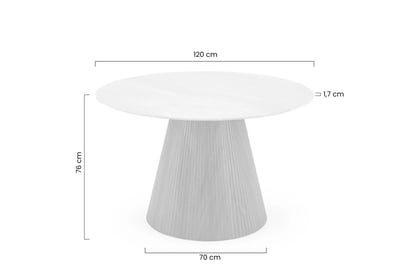 Okrúhly stôl Solvori 120 cm - travertín / orech Stôl okragly Solvori 120 cm - Travertín / Orech