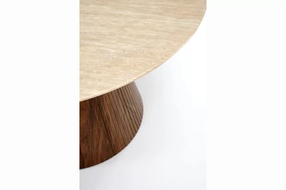 Okrúhly stôl Solvori 120 cm - travertín / orech Stôl okragly Solvori 120 cm - Travertín / Orech
