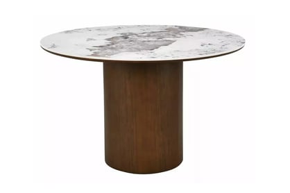 Okrúhly stôl Vensaro 120 cm - mramor / tmavý orech