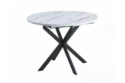 STOL GASTON BIALY mramorový efekt /Čierny MAT 100(135)X100