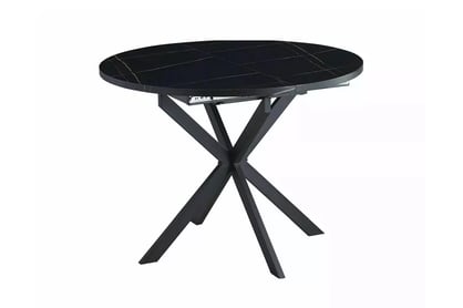 STOL GASTON Čierny mramorový efekt /Čierny MAT 100(135)X100