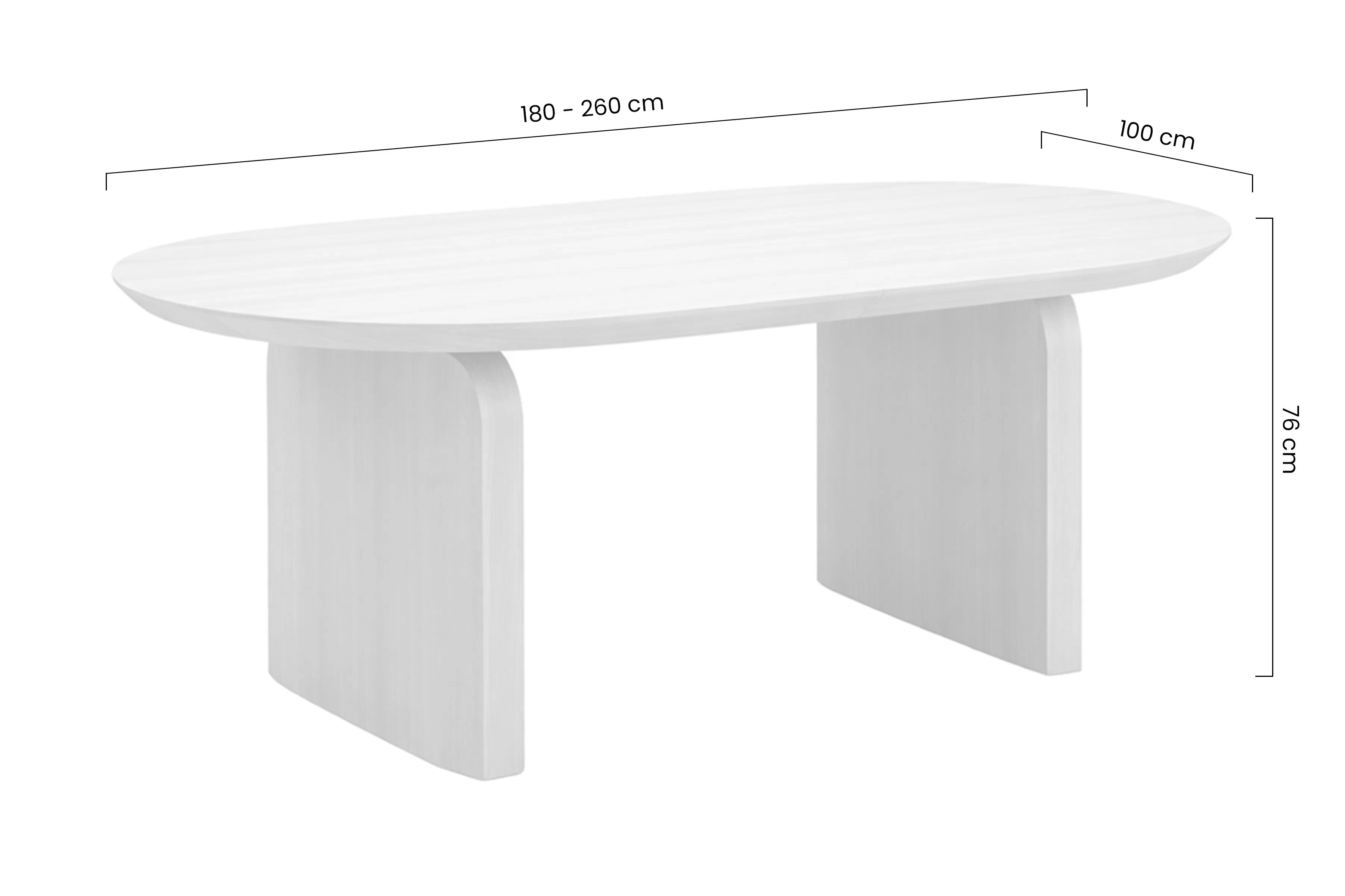 Ovalný stôl Daxori 180-260x100 cm rozkladací - prírodný dub Stôl owalny Daxori 180-260x100 cm rozkladany - Dub prírodné