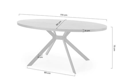 Oválny stôl Locarno 170x90 cm - orech / čierna Stôl owalny Locarno 170x90 cm - orech / čierny