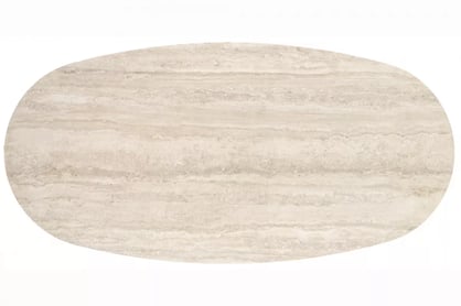 Oválny stôl Molven 200x100 cm - travertín mramor / čierny Stôl owalny Molven 200x100 cm - Travertín mramor / Čierny