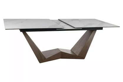 Biely rozkladací stôl Naxira 200-250x98 cm - mramor / orech Stôl prostokatny Naxira 200-250x98 cm rozkladany - Biely mramor / Orech 