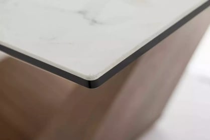 Biely rozkladací stôl Naxira 200-250x98 cm - mramor / orech Stôl prostokatny Naxira 200-250x98 cm rozkladany - Biely mramor / Orech 