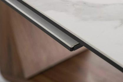 Biely rozkladací stôl Naxira 200-250x98 cm - mramor / orech Stôl prostokatny Naxira 200-250x98 cm rozkladany - Biely mramor / Orech 