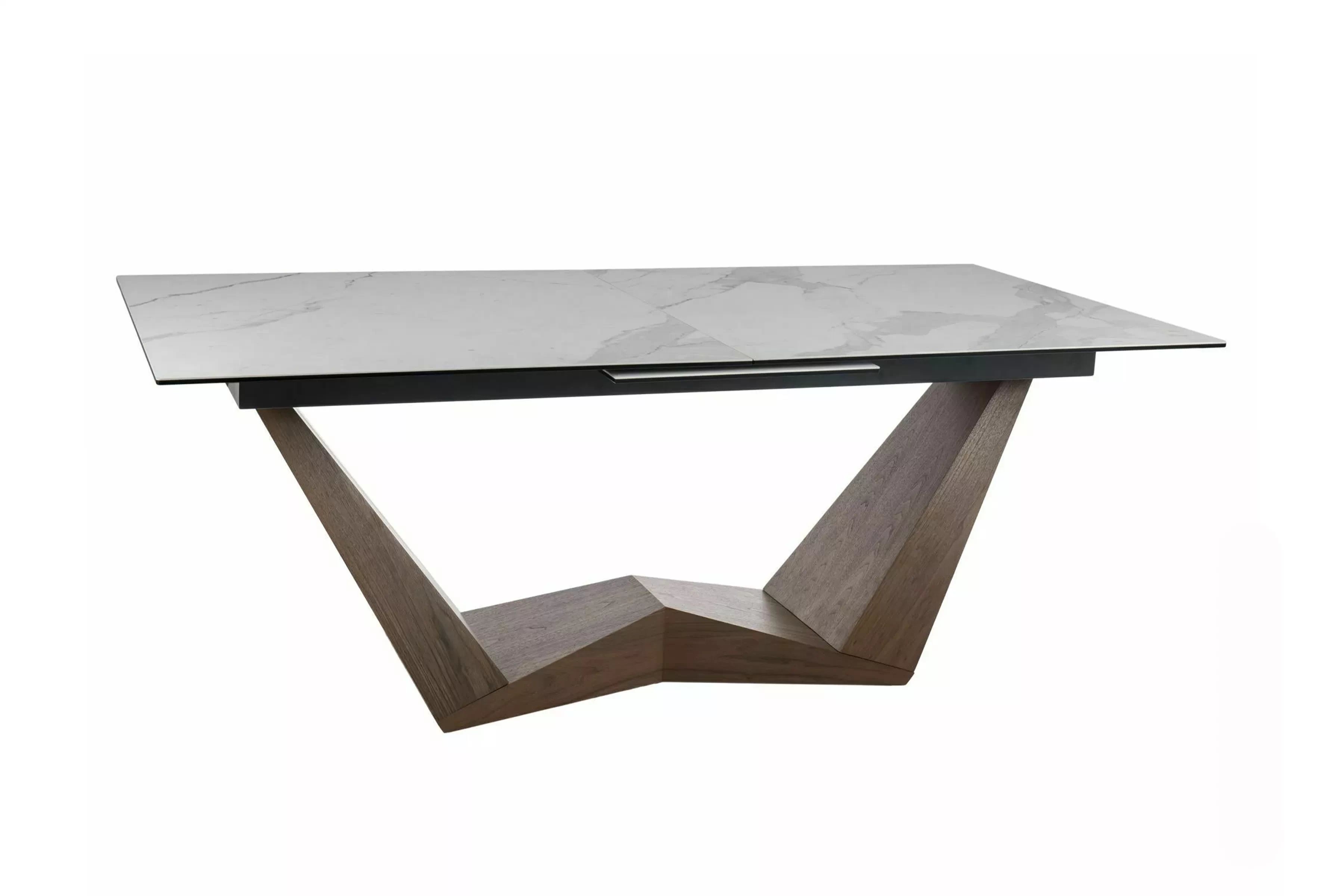 Biely rozkladací stôl Naxira 200-250x98 cm - mramor / orech Stôl prostokatny Naxira 200-250x98 cm rozkladany - Biely mramor / Orech 