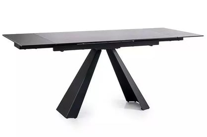 Rozkladací stôl Zanivo 120-180x80 cm keramický - tmavo šedý mramor / čierny Stôl prostokatny Zanivo 120-180x80 cm rozkladany - šedý mramor / Čierny