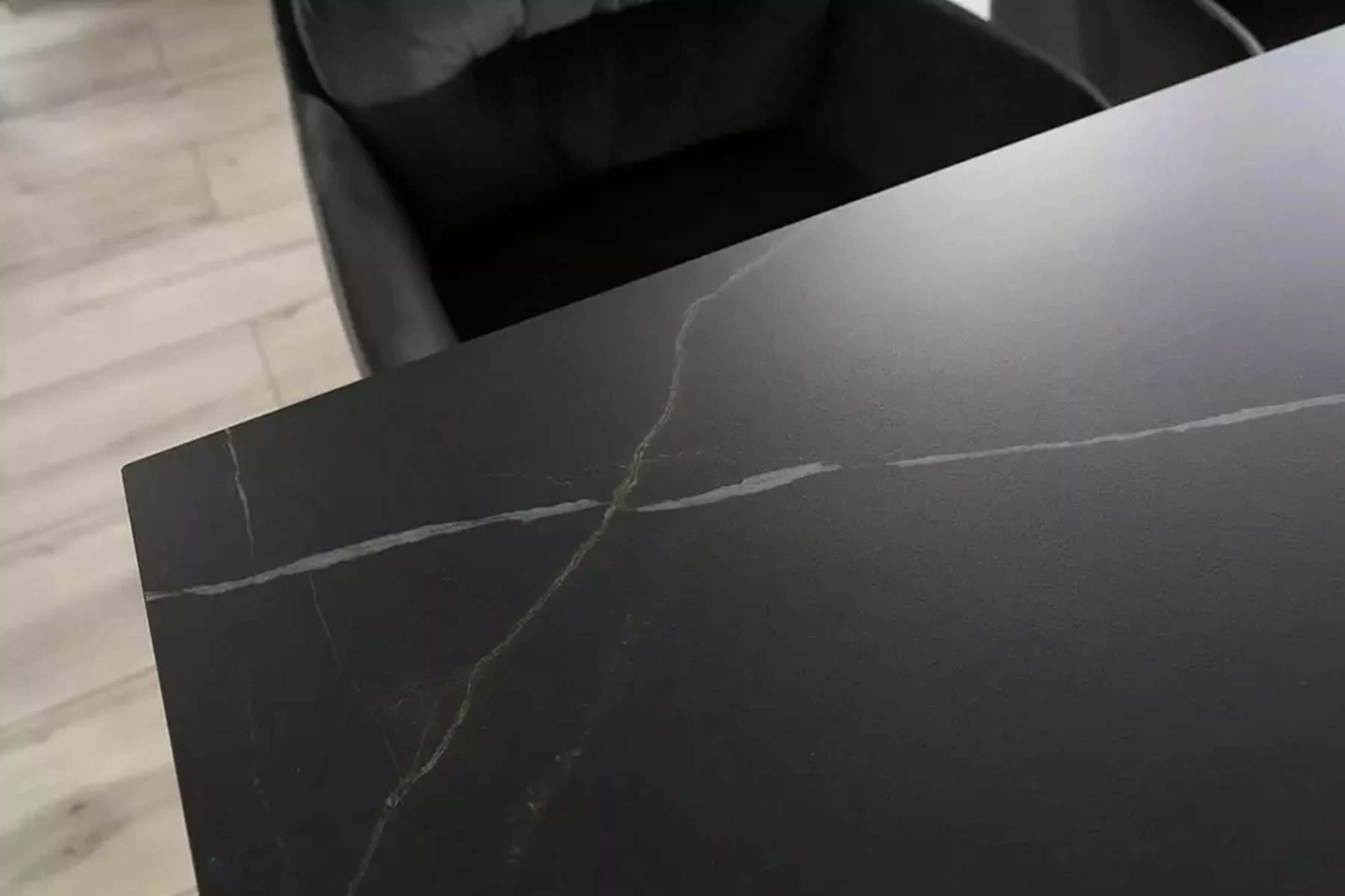 Rozkladací stôl Zanivo 160-240x90 cm keramický - čierny mramor / čierny Stôl prostokatny Zanivo 160-240x90 cm rozkladany - Čierny mramor / Čierny