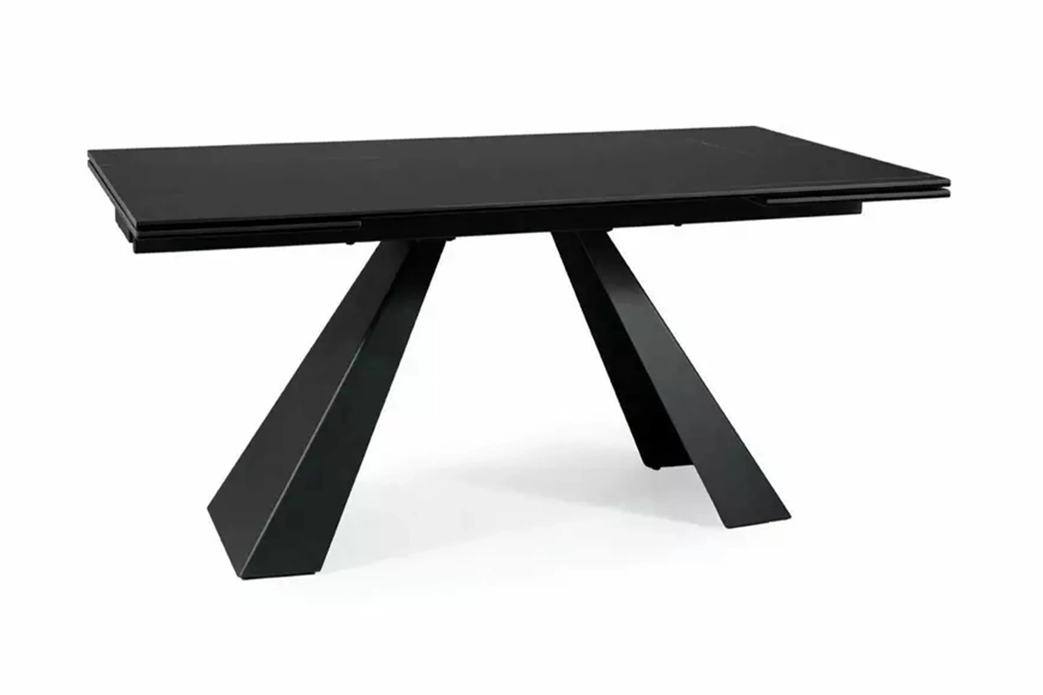 Rozkladací stôl Zanivo 160-240x90 cm keramický - čierny mramor / čierny Stôl prostokatny Zanivo 160-240x90 cm rozkladany - Čierny mramor / Čierny