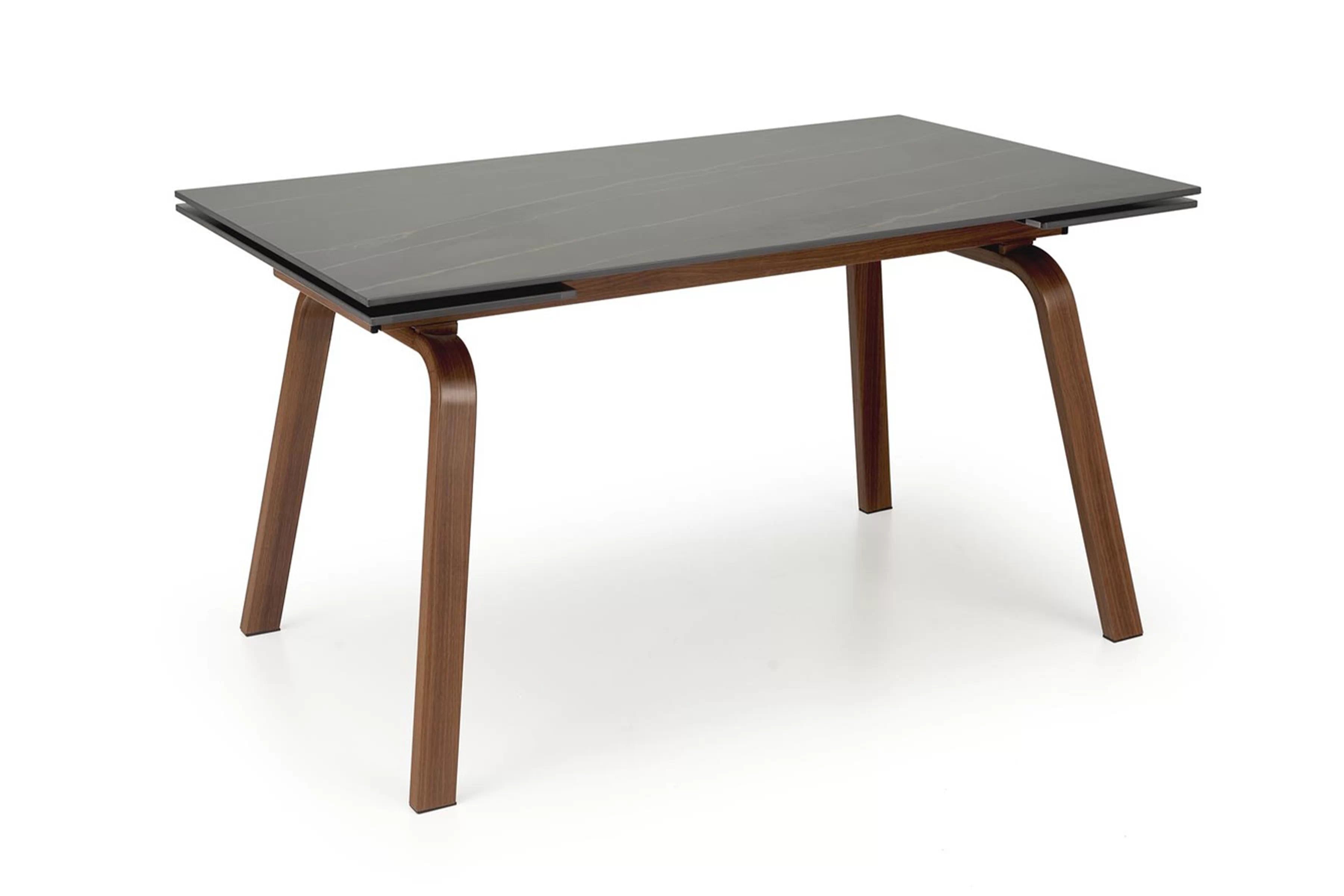 Rozkladací obdĺžnikový stôl Zantara 140-200x82 cm - čierny mramor / orech Stôl prostokatny Zantara 140-200x82 cm rozkladany - Čierny mramor / Orech