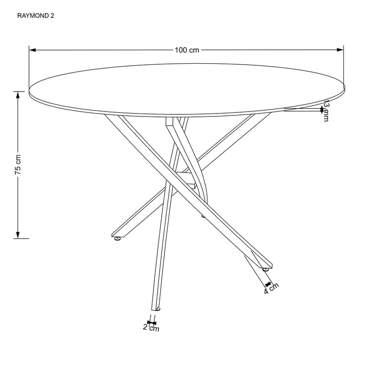 Kulatý jídelní stůl Mundi 2 100 cm - černý mramor / zlaté nohy Stůl raymond 2 - Černý mramor / Podstavec