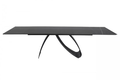 Rozkladací stôl Aleniro 160-240x90 cm - čierny mramor / čierny Stôl rozkladany Aleniro 160-240x90 cm - Čierny mramor / Čierny