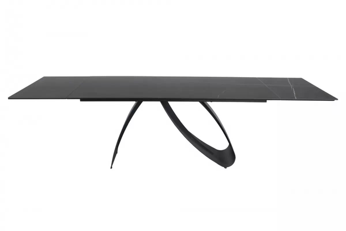 Rozkladací stôl Aleniro 160-240x90 cm - čierny mramor / čierny Stôl rozkladany Aleniro 160-240x90 cm - Čierny mramor / Čierny