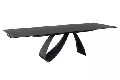 Rozkladací stôl Aleniro 160-240x90 cm - čierny mramor / čierny Stôl rozkladany Aleniro 160-240x90 cm - Čierny mramor / Čierny