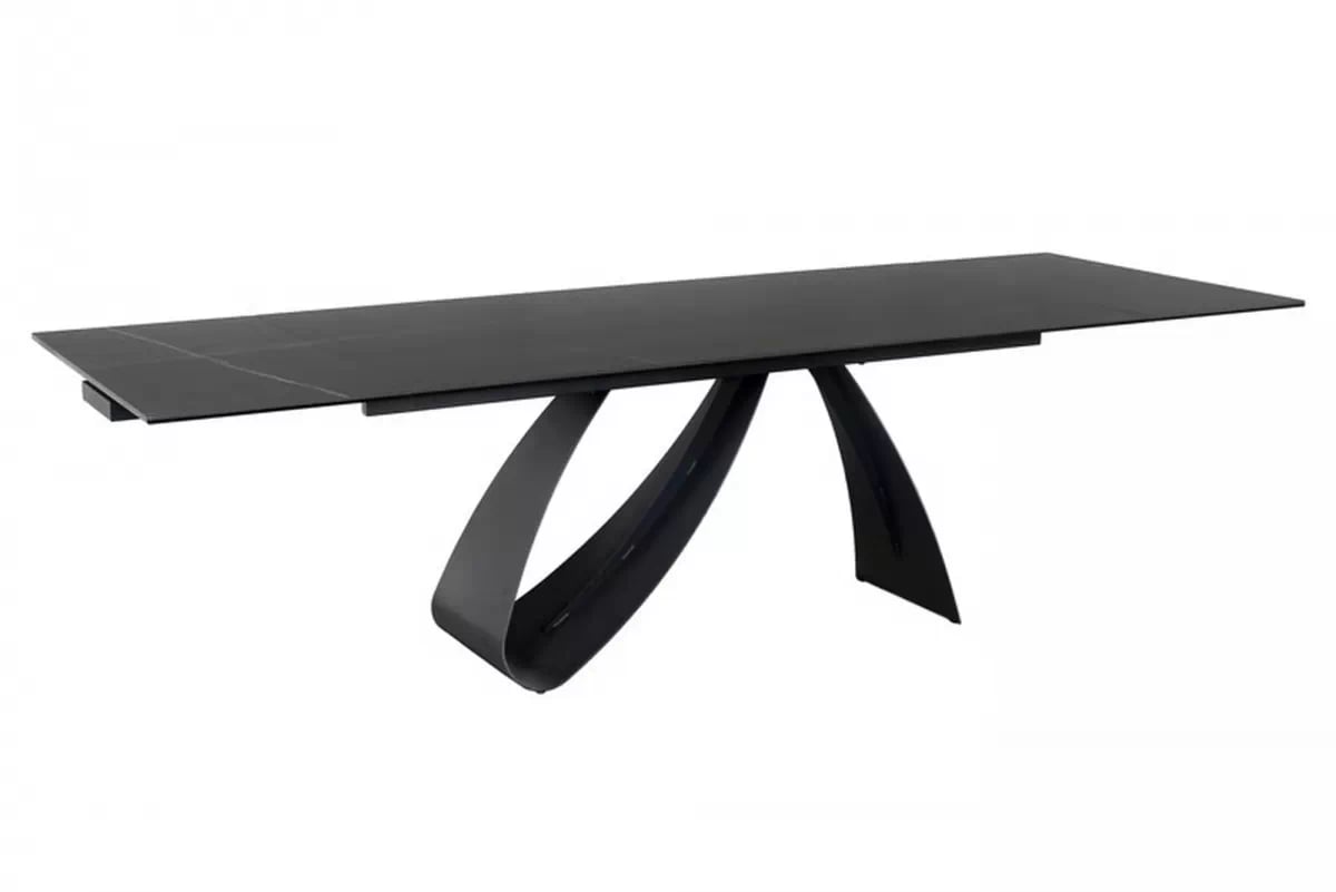 Rozkladací stôl Aleniro 160-240x90 cm - čierny mramor / čierny Stôl rozkladany Aleniro 160-240x90 cm - Čierny mramor / Čierny
