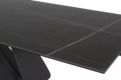Rozkladací stôl Aleniro 160-240x90 cm - čierny mramor / čierny Stôl rozkladany Aleniro 160-240x90 cm - Čierny mramor / Čierny