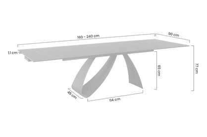 Rozkladací stôl Aleniro 160-240x90 cm - čierny mramor / čierny Stôl rozkladany Aleniro 160-240x90 cm - Čierny mramor / Čierny