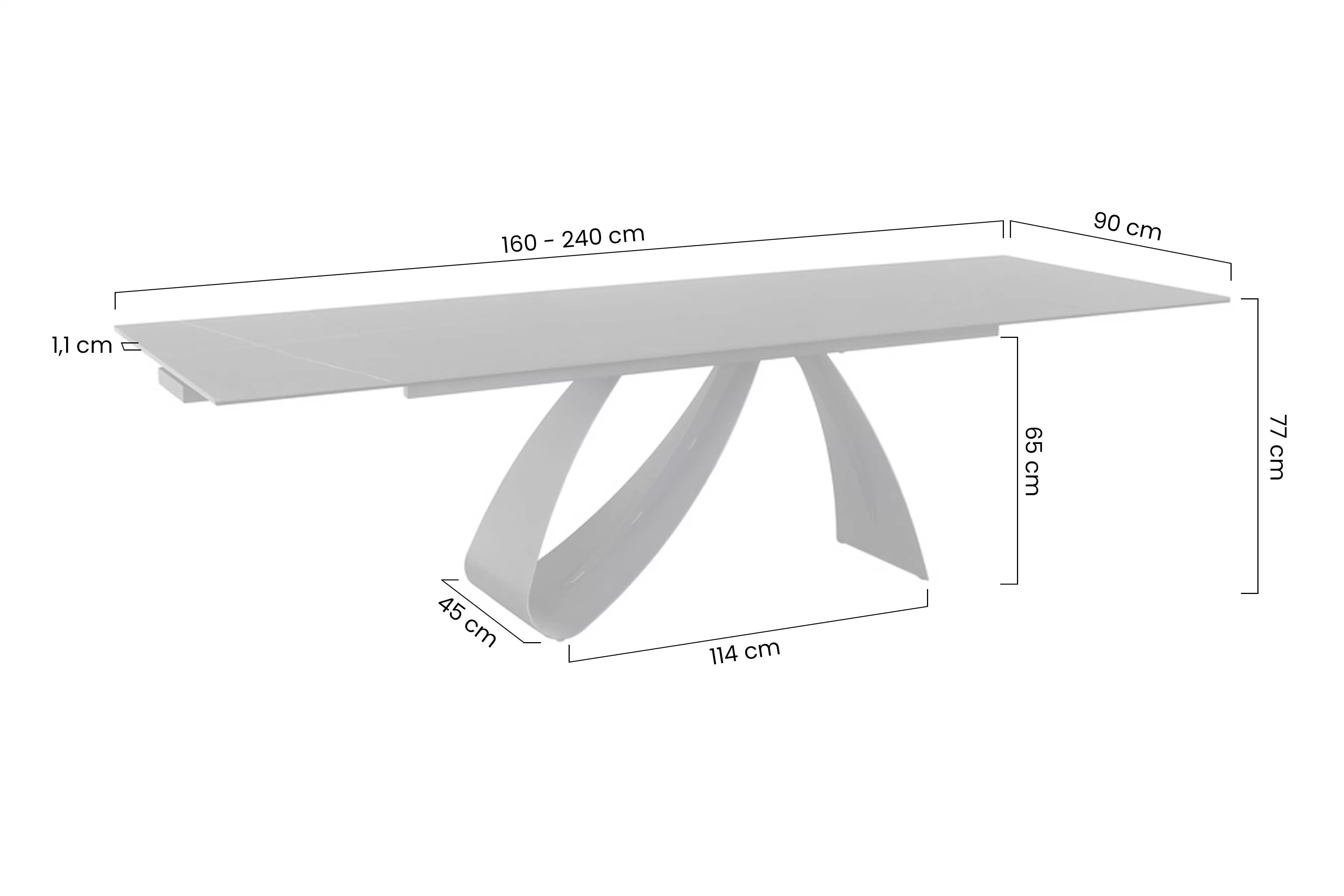 Rozkladací stôl Aleniro 160-240x90 cm - čierny mramor / čierny Stôl rozkladany Aleniro 160-240x90 cm - Čierny mramor / Čierny