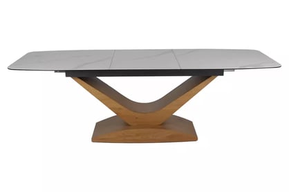 Rozkladací stôl Averino 180-240x95 cm - biely mramor / dub Stôl rozkladany Averino 180-240x95 cm - Biely mramor / Dub