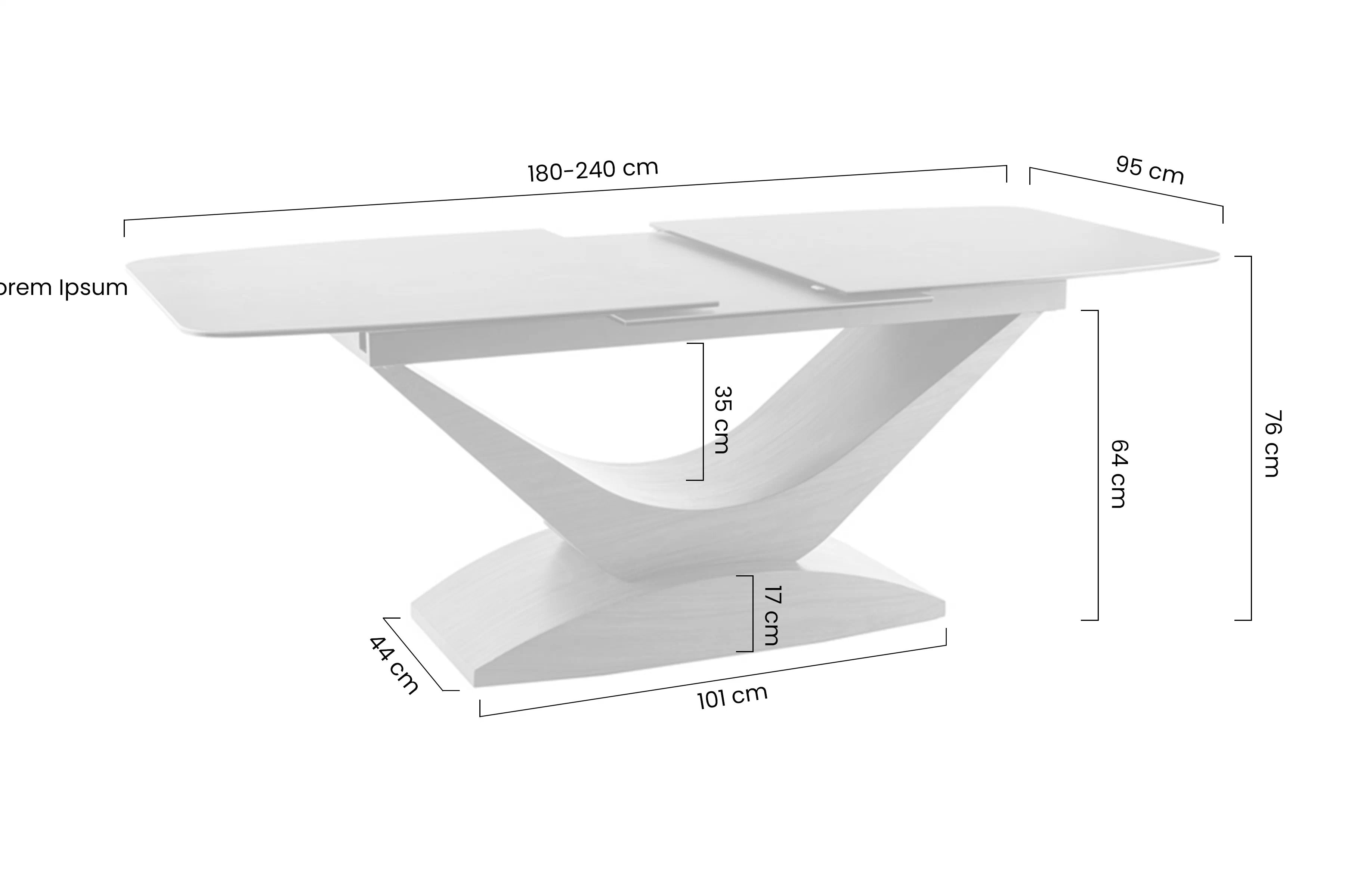 Rozkladací stôl Averino 180-240x95 cm - biely mramor / dub Stôl rozkladany Averino 180-240x95 cm - Biely mramor / Dub