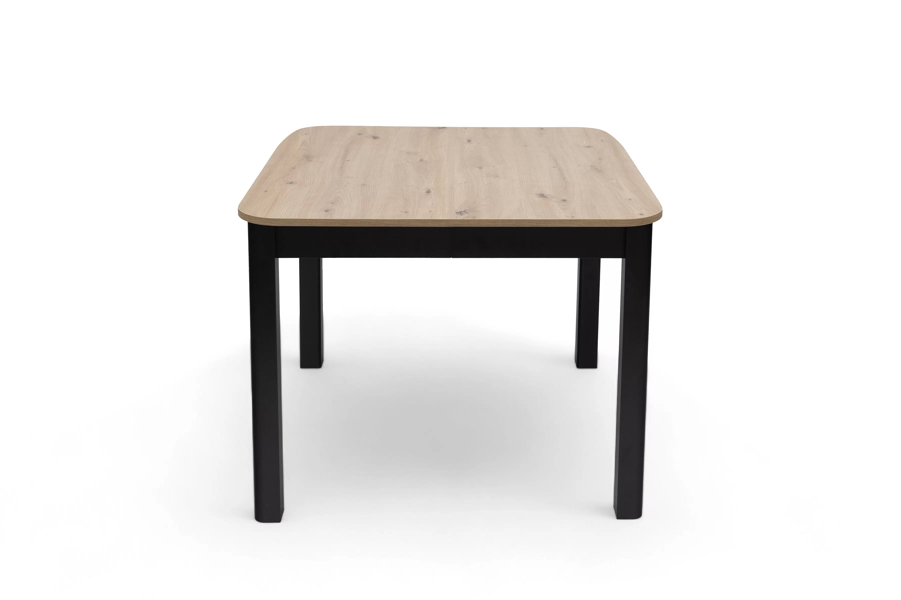 Rozkladací jedálenský stôl Batrio 90-130x90 cm - dub artisan / čierna Stôl rozkladany Biatro 90-130x90 cm - Dub artisan / Čierny