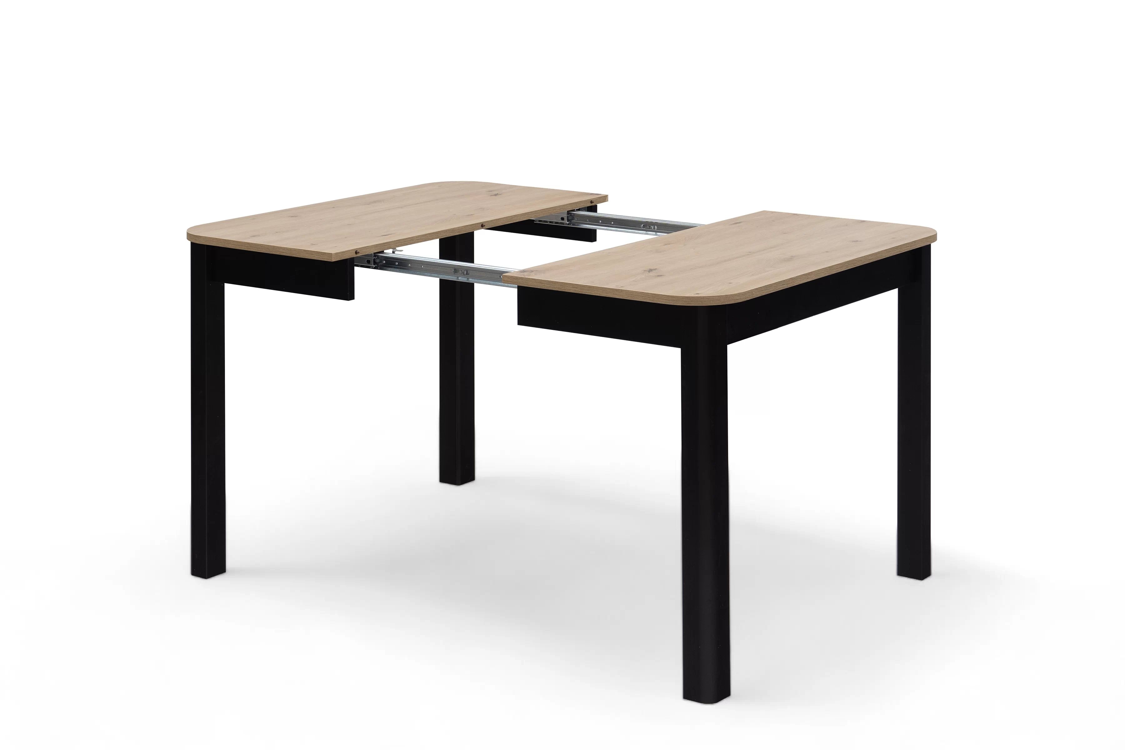 Rozkladací jedálenský stôl Batrio 90-130x90 cm - dub artisan / čierna Stôl rozkladany Biatro 90-130x90 cm - Dub artisan / Čierny