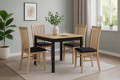 Rozkladací jedálenský stôl Batrio 90-130x90 cm - dub artisan / čierna Stôl rozkladany Biatro 90-130x90 cm - Dub artisan / Čierny