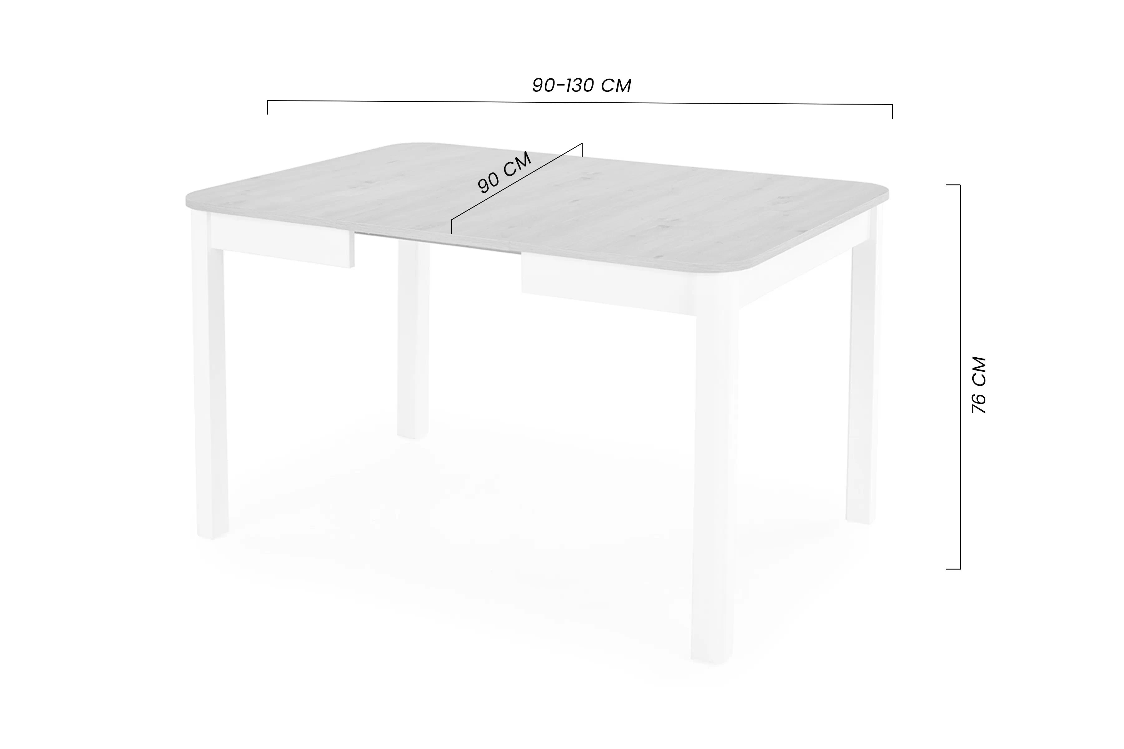 Rozkladací jedálenský stôl Batrio 90-130x90 cm - dub artisan / čierna Stôl rozkladany Biatro 90x90 - Dub artisan / Čierny