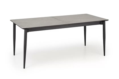 Rozkladací stôl Charles 180-260x90 cm - sivý mramor / čierna