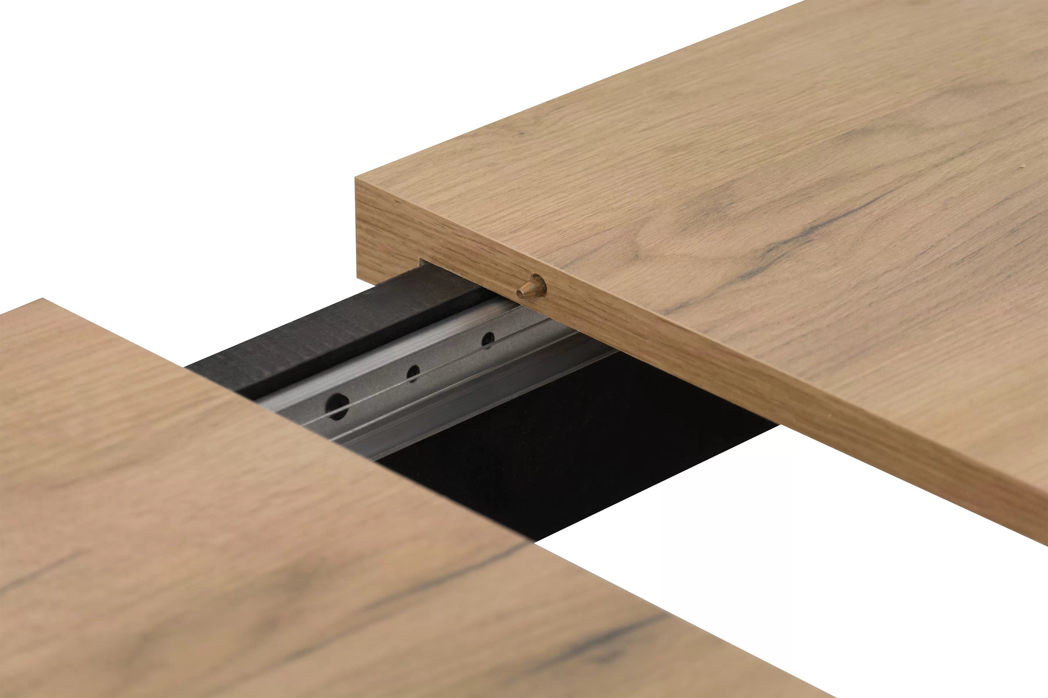 Rozkladací jedálenský stôl Werona 120-160x80 cm - dub praveký / čierna Stôl rozkladany do jedálne 120-160x80 cm Werona na drewnianych nogach - Dub pradawny / čierny nožičky