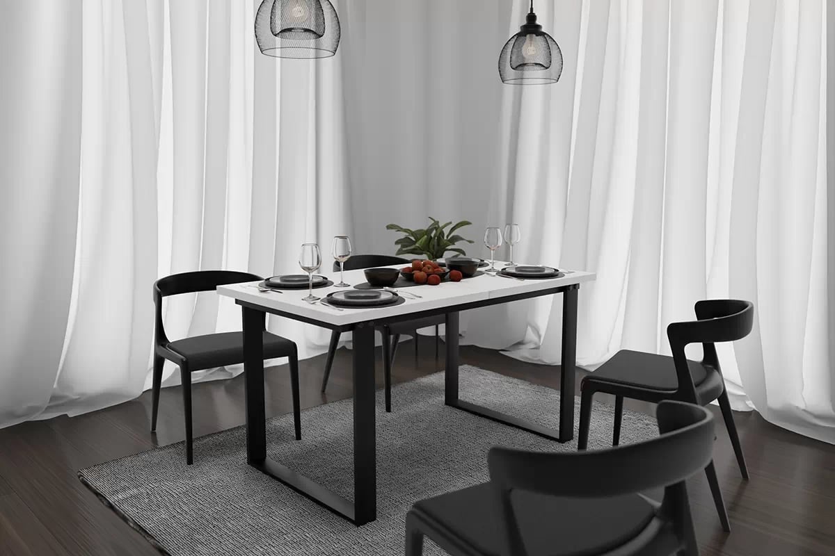 Rozkladací stôl Temir 140-200x80 cm - arktická biela stôl do nowocesnej jedálne 