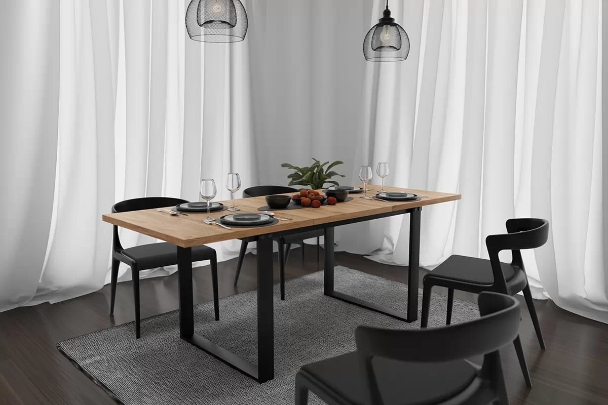 Rozkládací jídelní stůl Temir 140–200x80 cm - dub wotan stůl do jídelny 