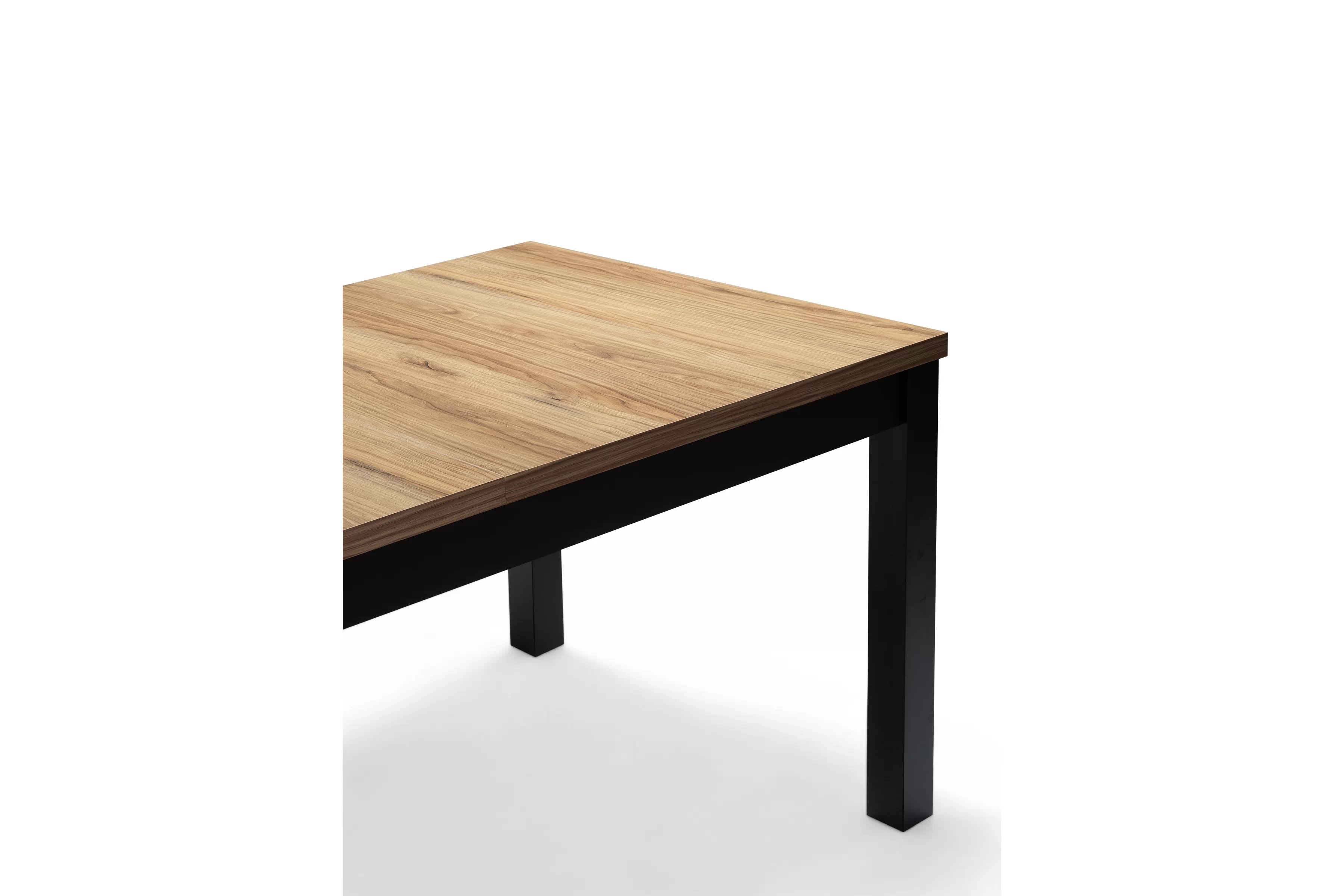 Rozkladací jedálenský stôl Werona 140-220x80 cm - dub praveký / čierna Stôl rozkladany do jedálne 140-220x80 cm Werona na drewnianych nogach - Dub pradawny / čierny nožičky
