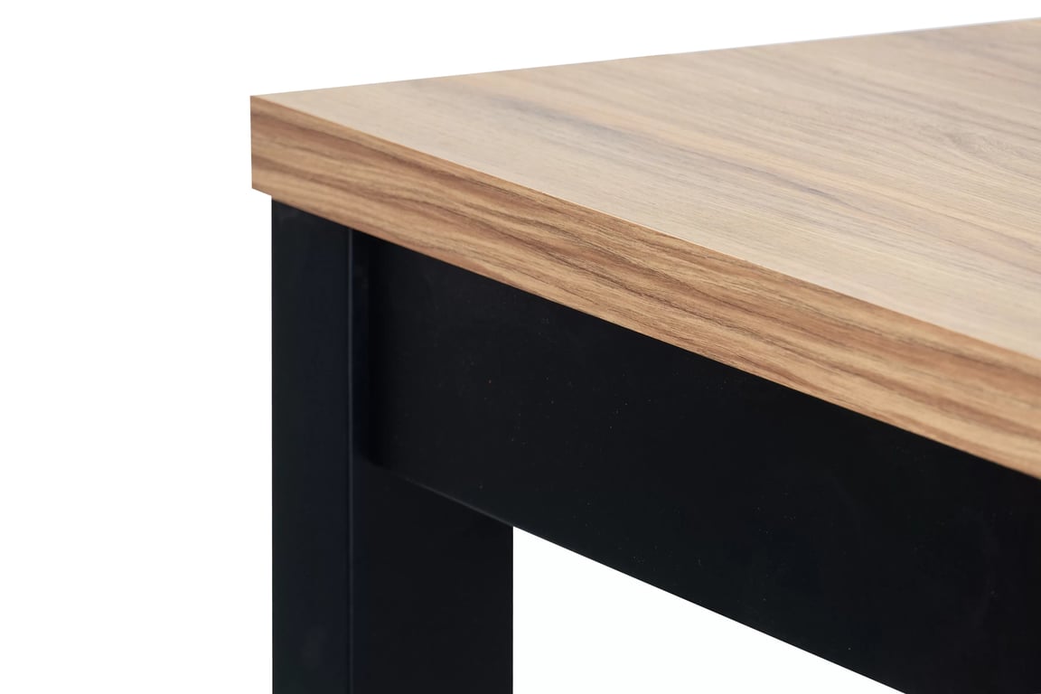 Rozkladací jedálenský stôl Werona 160-200x90 cm - dub praveký / čierna Stôl rozkladany do jedálne 160-200x90 cm Werona na drewnianych nogach - Dub pradawny / čierny nožičky