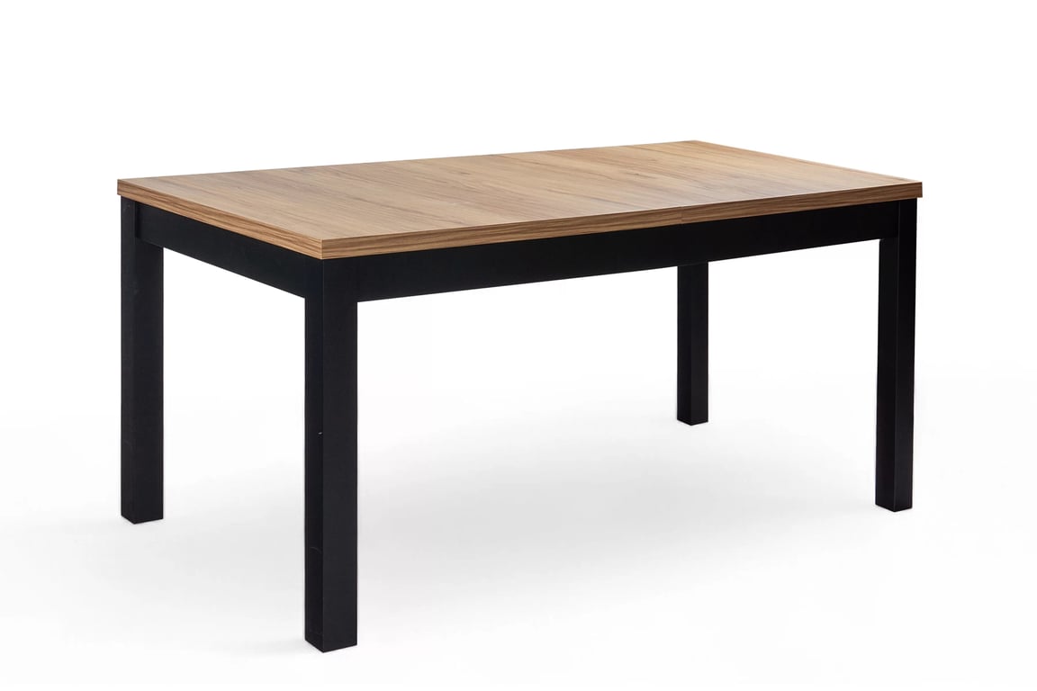 Rozkladací jedálenský stôl Werona 160-200x90 cm - dub praveký / čierna Stôl rozkladany do jedálne 160-200x90 cm Werona na drewnianych nogach - Dub pradawny / čierny nožičky