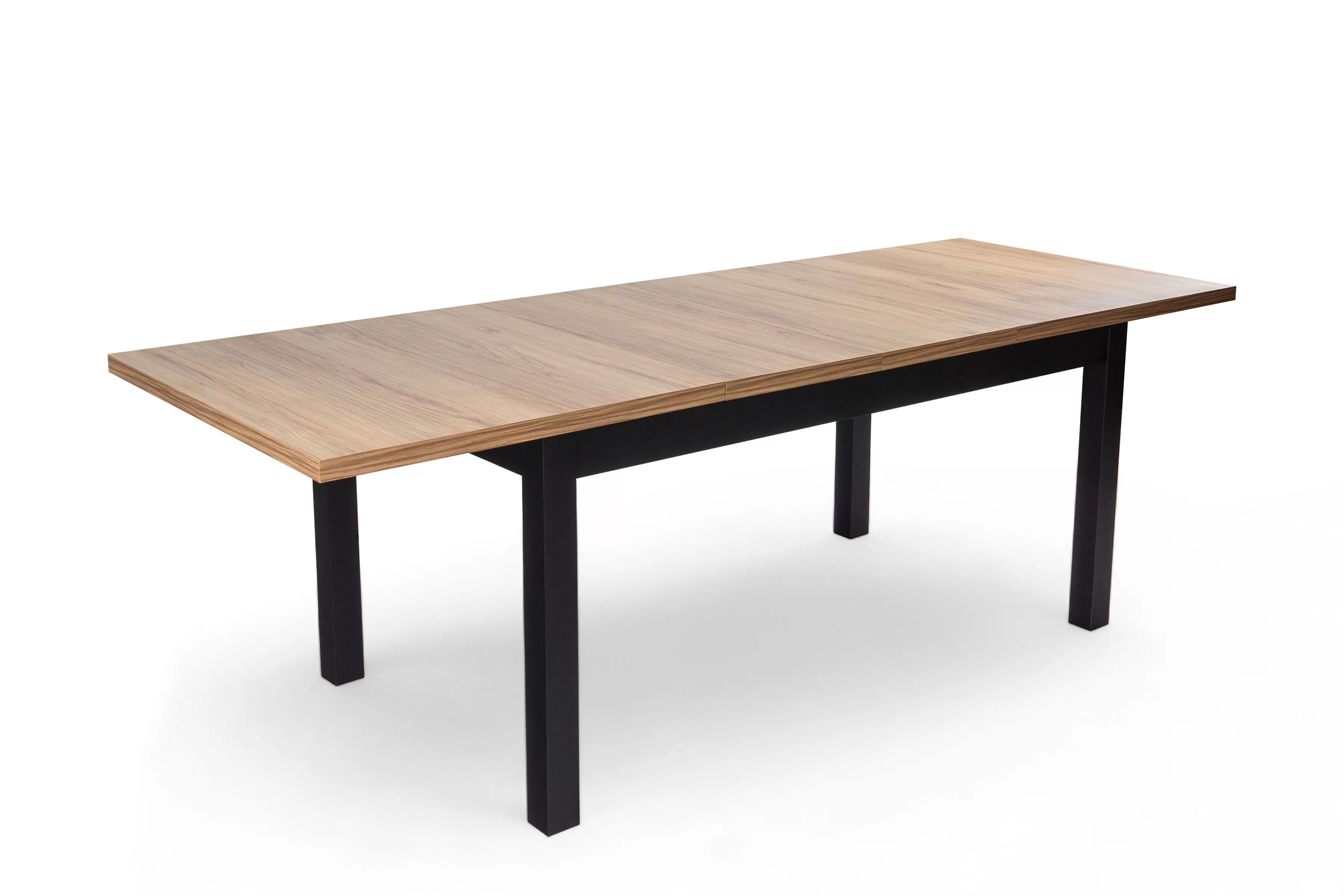 Rozkladací jedálenský stôl Werona 160-200x90 cm - dub praveký / čierna Stôl rozkladany do jedálne 160-200x90 cm Werona na drewnianych nogach - Dub pradawny / čierny nožičky