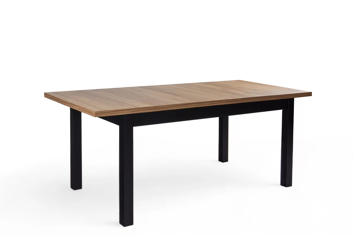 Rozkladací jedálenský stôl Werona 200-300x100 cm - dub praveký / čierna Stôl rozkladany do jedálne 200-300x100 cm Werona na drewnianych nogach - Dub pradawny / čierny nožičky