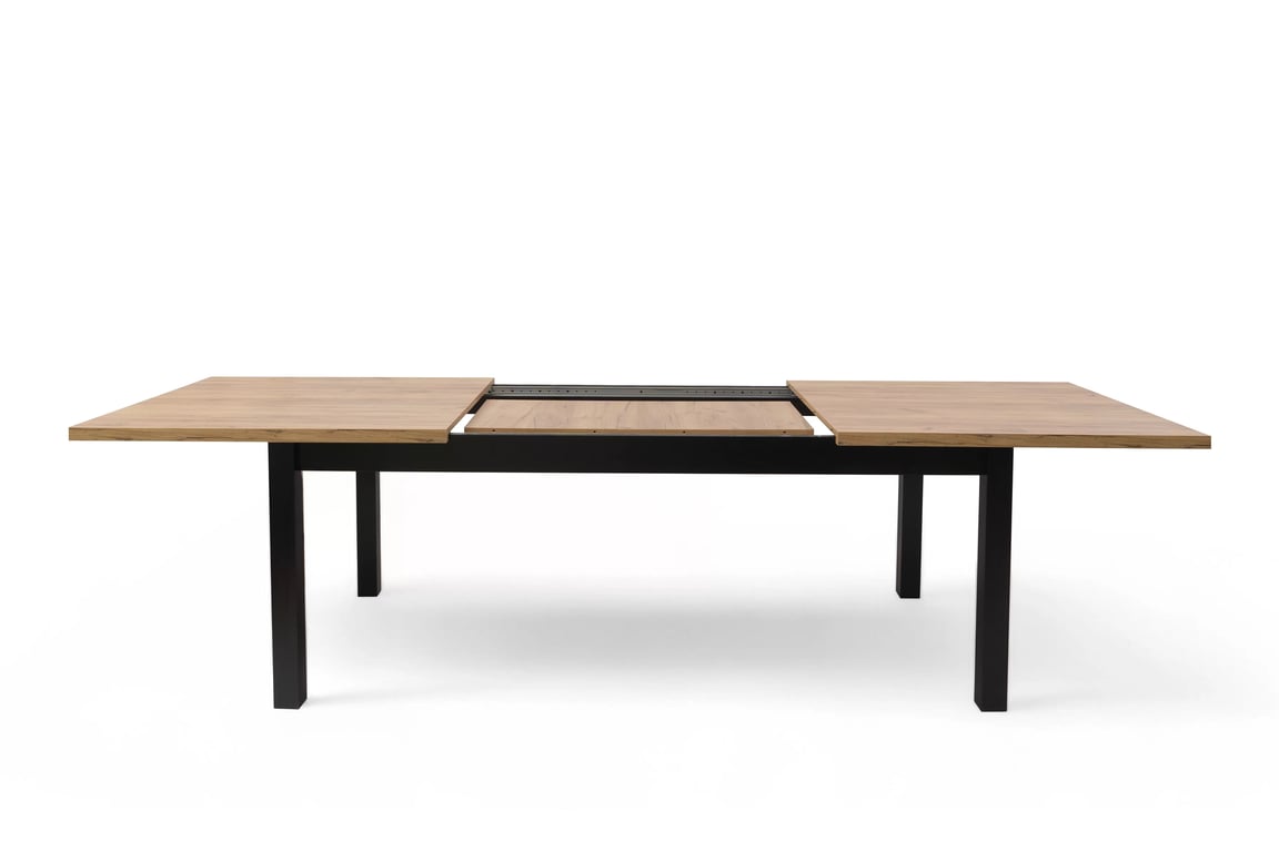 Stůl rozkladany pro jídelny 200-300x100 cm Werona na drewnianych nogach - dub wotan / černé nožičky Stůl rozkladany pro jídelny 200-300x100 cm Werona na drewnianych nogach - dub wotan / černé nožičky