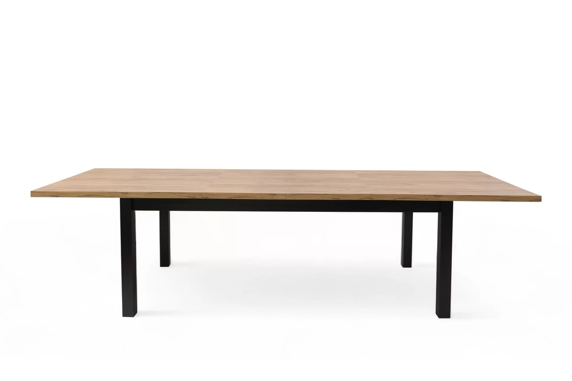 Stůl rozkladany pro jídelny 200-300x100 cm Werona na drewnianych nogach - dub wotan / černé nožičky Stůl rozkladany pro jídelny 200-300x100 cm Werona na drewnianych nogach - dub wotan / černé nožičky