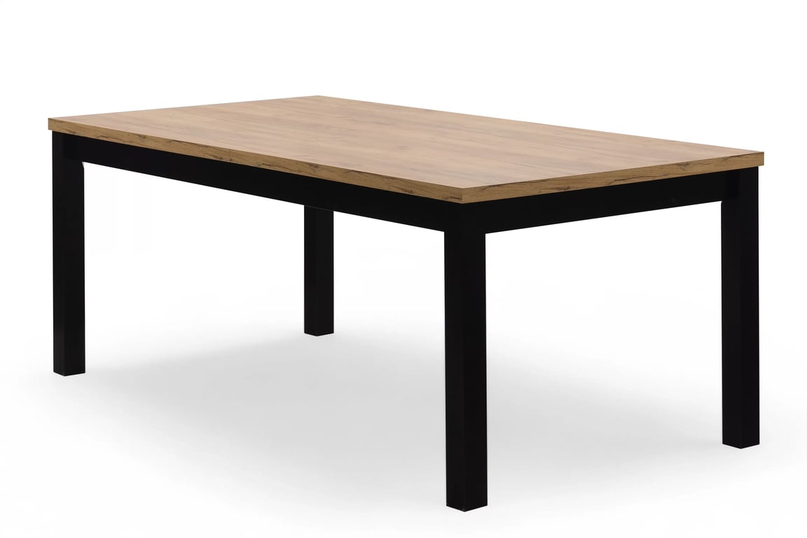 Stůl rozkladany pro jídelny 200-300x100 cm Werona na drewnianych nogach - dub wotan / černé nožičky Stůl rozkladany pro jídelny 200-300x100 cm Werona na drewnianych nogach - dub wotan / černé nožičky