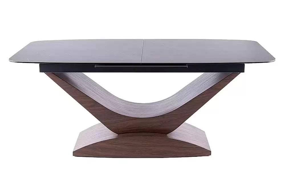 Rozkládací jídelní stůl Dolce Ceramic 180-240x95 cm - šedý mramor / ořech Stůl rozkladany Dolce Ceramic 180-240x95 cm - šedá mramor / ořech