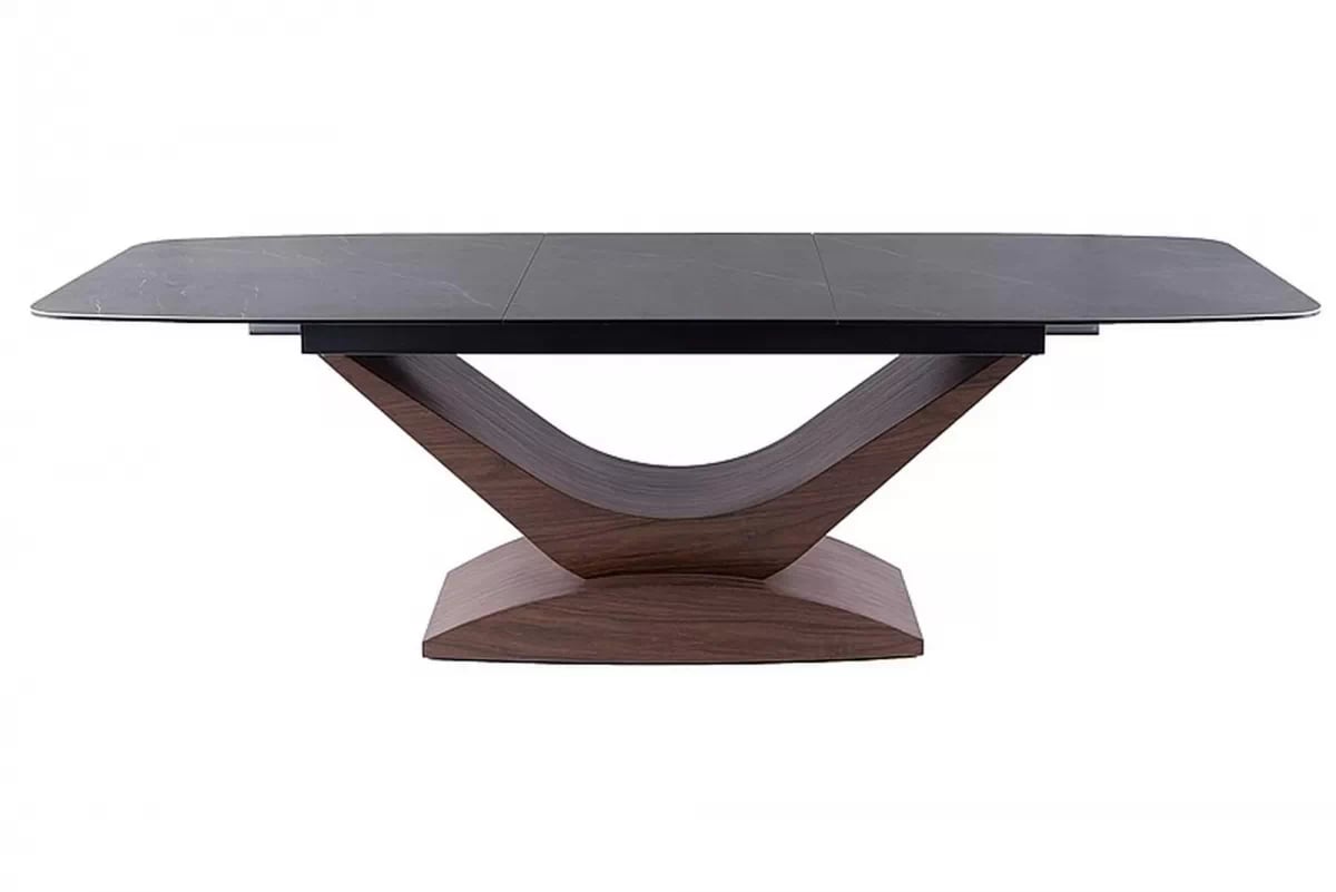 Rozkládací jídelní stůl Dolce Ceramic 180-240x95 cm - šedý mramor / ořech Stůl rozkladany Dolce Ceramic 180-240x95 cm - šedá mramor / ořech