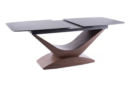 Rozkládací jídelní stůl Dolce Ceramic 180-240x95 cm - šedý mramor / ořech Stůl rozkladany Dolce Ceramic 180-240x95 cm - šedá mramor / ořech