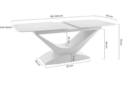 Rozkládací jídelní stůl Dolce Ceramic 180-240x95 cm - šedý mramor / ořech Stůl rozkladany Dolce Ceramic 180-240x95 cm - šedá mramor / ořech