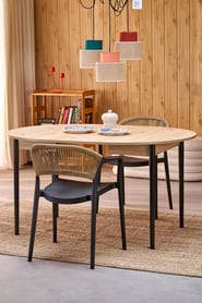 Rozkladací jedálenský stôl Elaris 102-142x102 cm - dub artisan / čierne nožičky Stôl rozkladany Elaris 102-142x102 cm Dub artisan / nožičky čierny