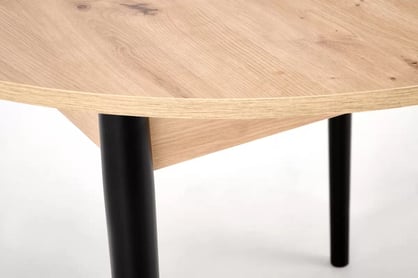 Rozkladací jedálenský stôl Elaris 102-142x102 cm - dub artisan / čierne nožičky Stôl rozkladany Elaris 102-142x102 cm Dub artisan / nožičky čierny